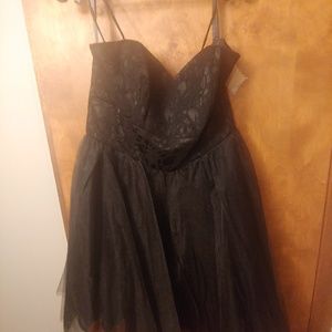 Black Tulle and Lace Dress